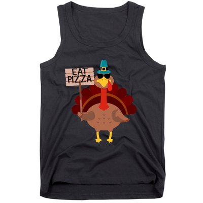 Turkey Eat Pizza Vegan Funny Thanksgiving Gifts Tank Top