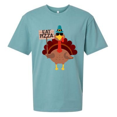 Turkey Eat Pizza Vegan Funny Thanksgiving Gifts Sueded Cloud Jersey T-Shirt