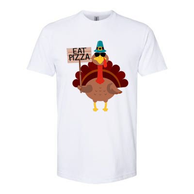 Turkey Eat Pizza Vegan Funny Thanksgiving Gifts Softstyle CVC T-Shirt