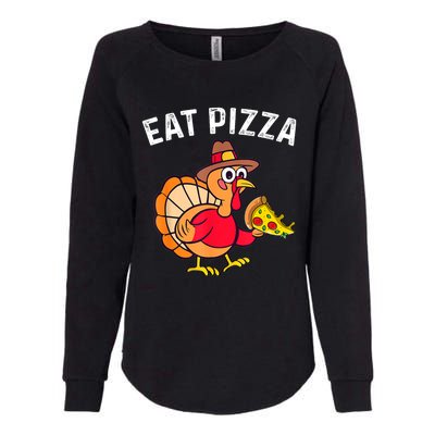 Turkey Eat Pizza Vegan Funny Thanksgiving Gifts Womens California Wash Sweatshirt