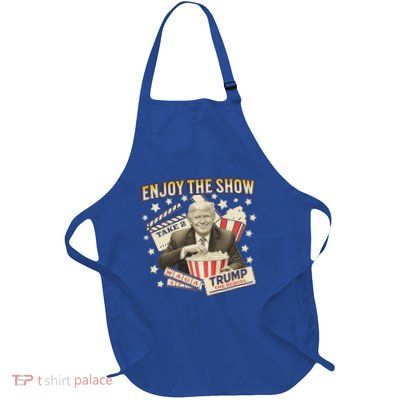Trump Eating Popcorn Sequel Movie Full-Length Apron With Pockets