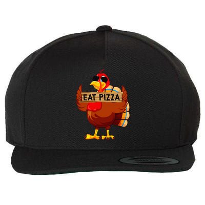 Turkey Eat Pizza Adult Vegan Funny Thanksgiving Gifts Wool Snapback Cap