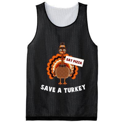 Turkey Eat Pizza Funny Thanksgiving Mesh Reversible Basketball Jersey Tank