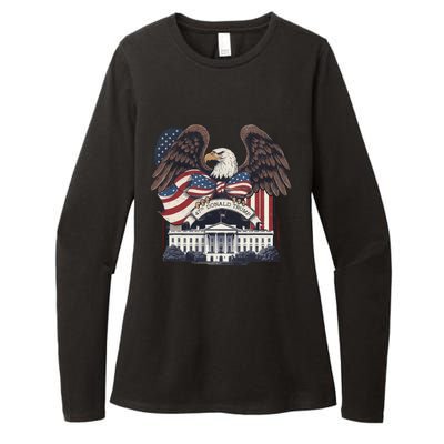 Trumpwon2024 Election President 47th American Flag Womens CVC Long Sleeve Shirt