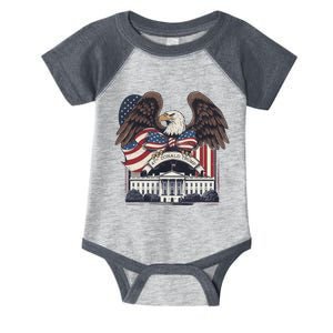 Trumpwon2024 Election President 47th American Flag Infant Baby Jersey Bodysuit