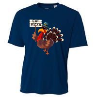 Turkey Eat Pizza Adult VeganShirts Funny Thanksgiving Gifts Cooling Performance Crew T-Shirt