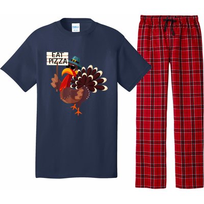 Turkey Eat Pizza Adult VeganShirts Funny Thanksgiving Gifts Pajama Set