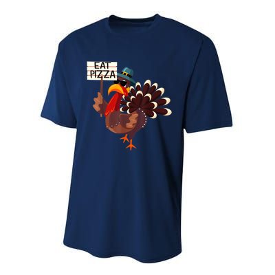 Turkey Eat Pizza Adult VeganShirts Funny Thanksgiving Gifts Performance Sprint T-Shirt