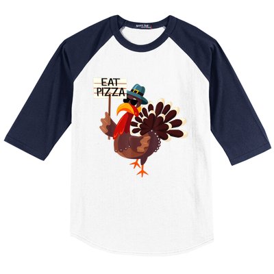 Turkey Eat Pizza Adult VeganShirts Funny Thanksgiving Gifts Baseball Sleeve Shirt