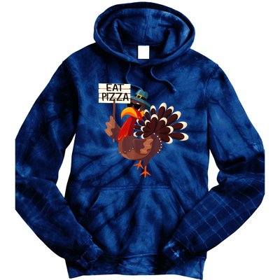 Turkey Eat Pizza Adult VeganShirts Funny Thanksgiving Gifts Tie Dye Hoodie