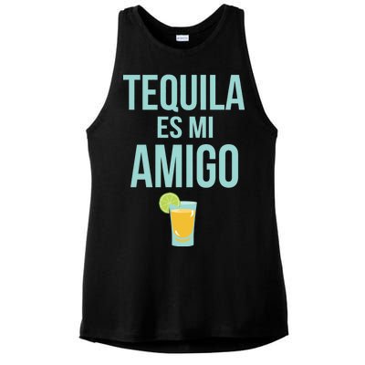 Tequila Es Mi Amigo Cinco de Mayo Ladies PosiCharge Tri-Blend Wicking Tank