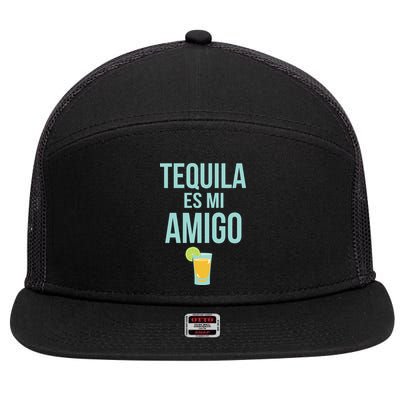 Tequila Es Mi Amigo Cinco de Mayo 7 Panel Mesh Trucker Snapback Hat