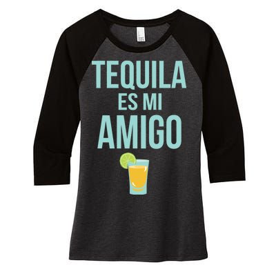 Tequila Es Mi Amigo Cinco de Mayo Women's Tri-Blend 3/4-Sleeve Raglan Shirt