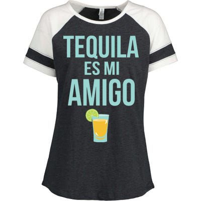 Tequila Es Mi Amigo Cinco de Mayo Enza Ladies Jersey Colorblock Tee