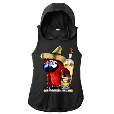 Tequilla Parrot Ladies PosiCharge Tri-Blend Wicking Draft Hoodie Tank