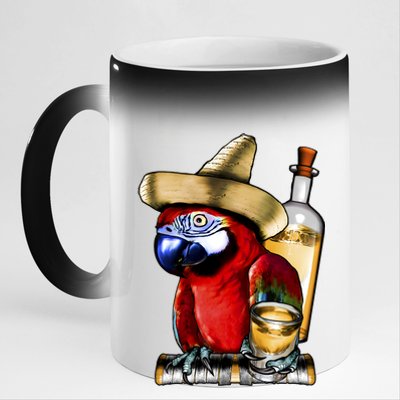 Tequilla Parrot 11oz Black Color Changing Mug