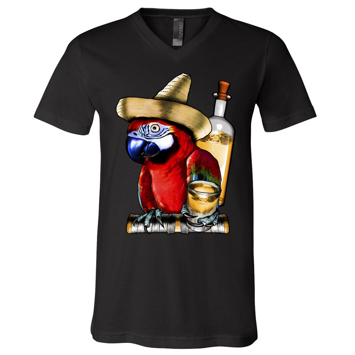 Tequilla Parrot V-Neck T-Shirt