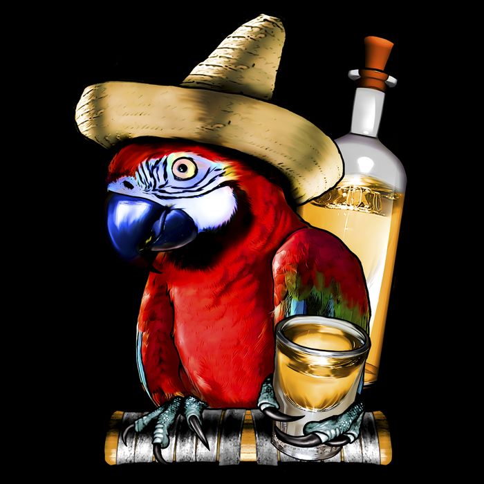 Tequilla Parrot Flat Bill Trucker Hat