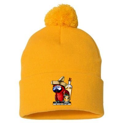 Tequilla Parrot Pom Pom 12in Knit Beanie