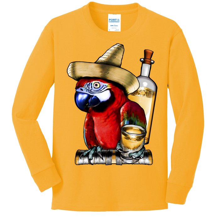 Tequilla Parrot Kids Long Sleeve Shirt