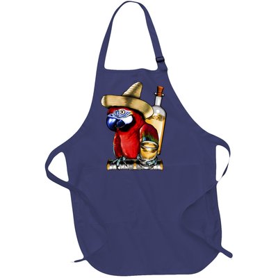 Tequilla Parrot Full-Length Apron With Pockets