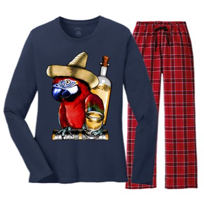 Tequilla Parrot Women's Long Sleeve Flannel Pajama Set 