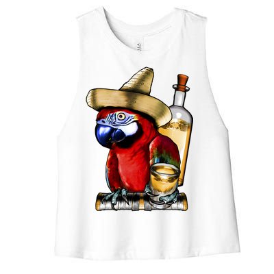 Tequilla Parrot Women's Racerback Cropped Tank