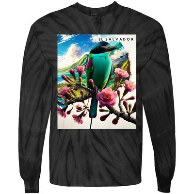 Torogoz En áRbol De Maquilishuat El Salvador La Fiscal Sv Tie-Dye Long Sleeve Shirt