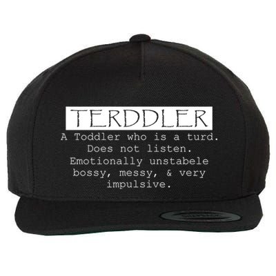 Terddler A Toddler Who Is A Turd Can Not Listen Wool Snapback Cap