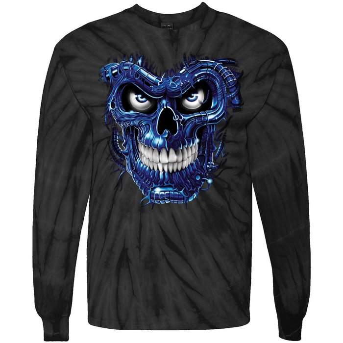 Terminator Skull Tie-Dye Long Sleeve Shirt