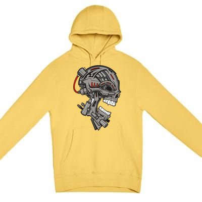 Terminator Skull Gun Head Premium Pullover Hoodie