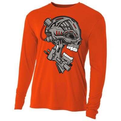 Terminator Skull Gun Head Cooling Performance Long Sleeve Crew