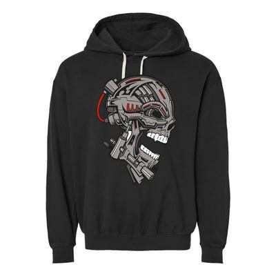 Terminator Skull Gun Head Garment-Dyed Fleece Hoodie