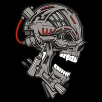Terminator Skull Gun Head Long Sleeve Shirt