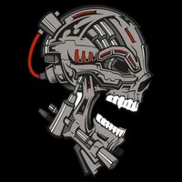 Terminator Skull Gun Head Apron