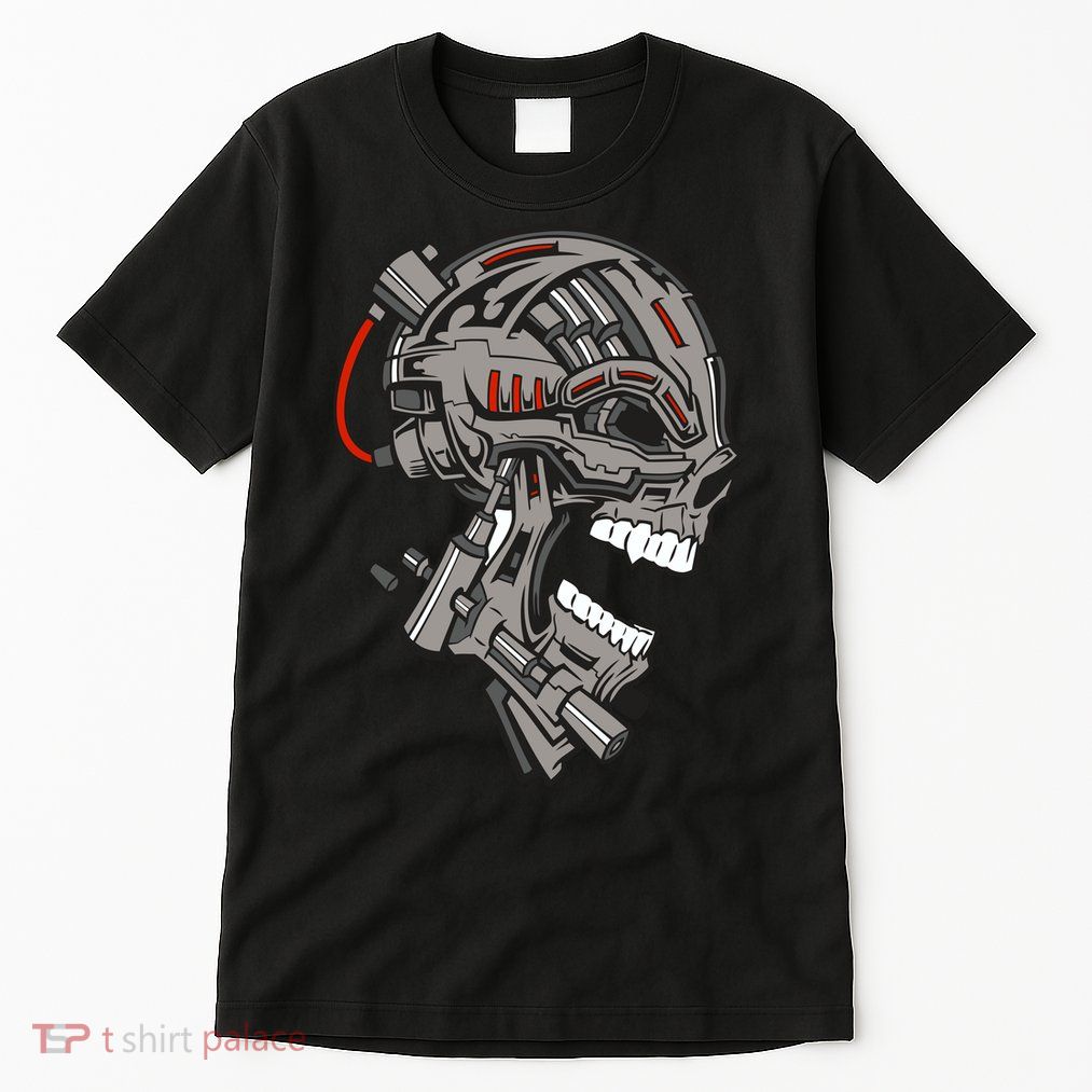 Terminator Skull Gun Head Tall T-Shirt
