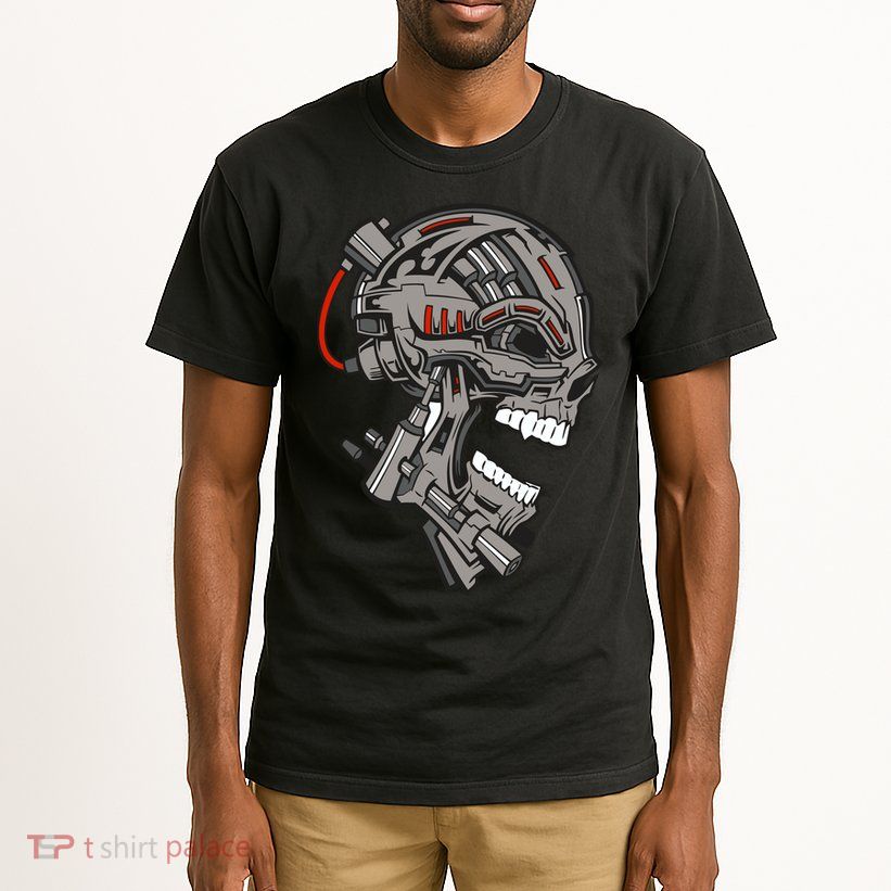 Terminator Skull Gun Head Tall T-Shirt
