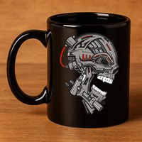 Terminator Skull Gun Head 11oz C Handle Ceramic Mug