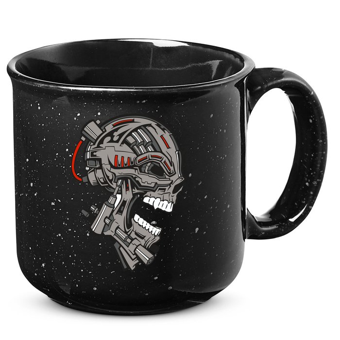 Terminator Skull Gun Head 15oz Campfire Ceramic Mug