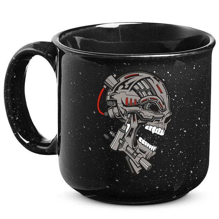 Terminator Skull Gun Head 15oz Campfire Ceramic Mug
