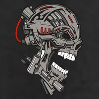 Terminator Skull Gun Head 15oz Campfire Ceramic Mug