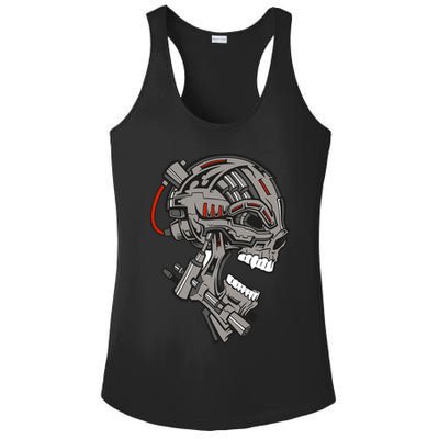 Terminator Skull Gun Head Ladies PosiCharge Competitor Racerback Tank
