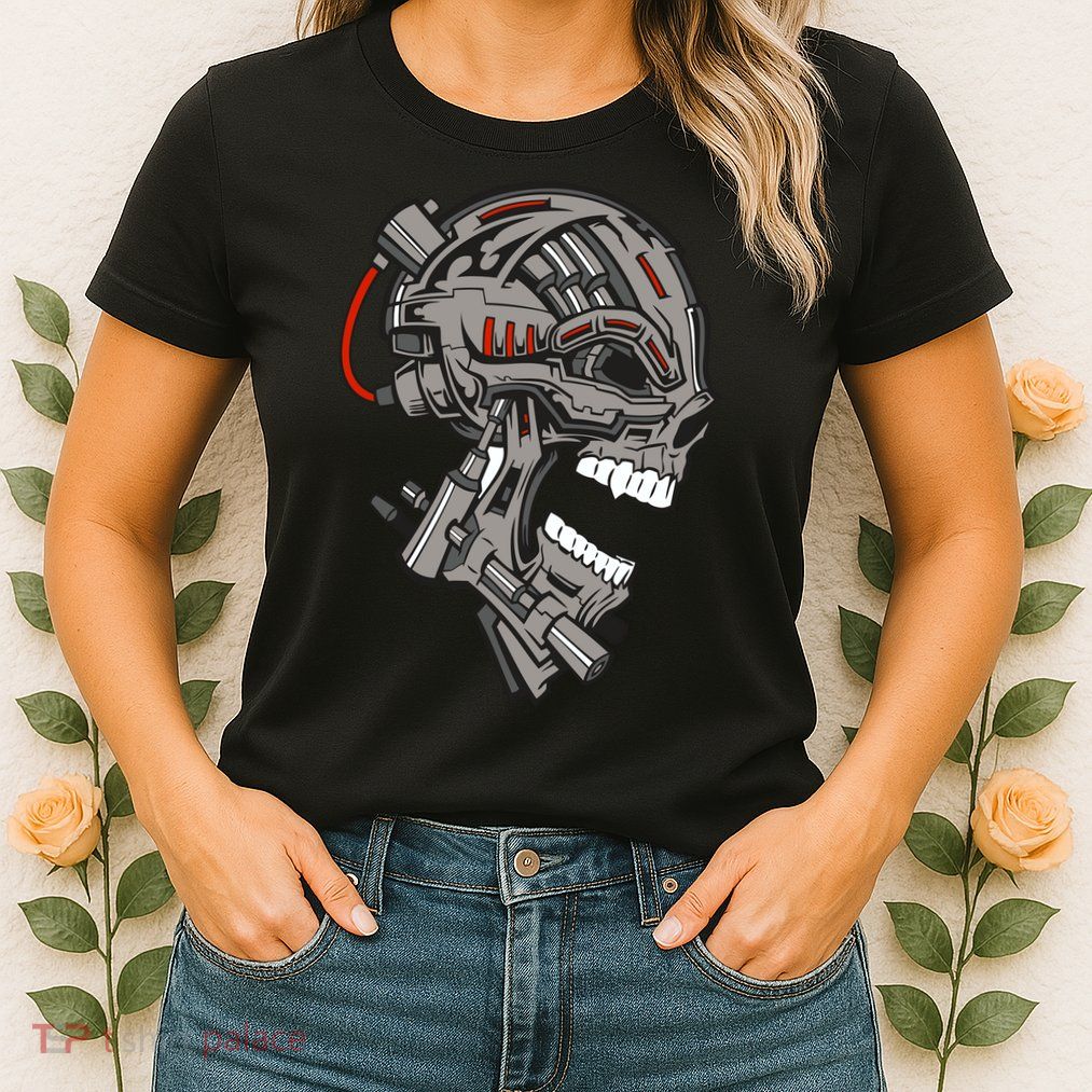 Terminator Skull Gun Head Womens T-Shirt