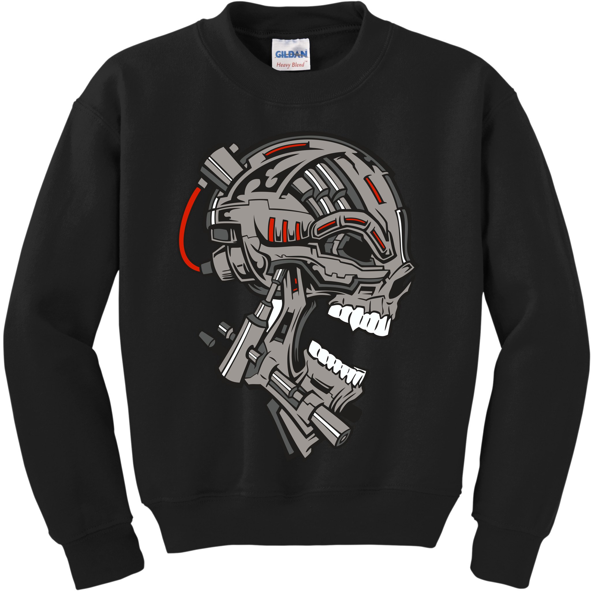 Terminator Skull Gun Head Kids Sweatshirt