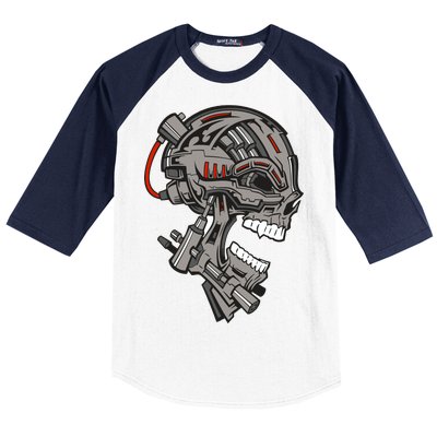 Terminator Skull Gun Head Baseball Sleeve Shirt