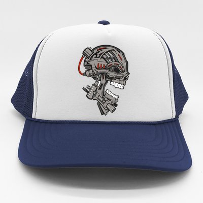 Terminator Skull Gun Head Trucker Hat