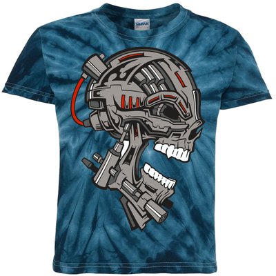 Terminator Skull Gun Head Kids Tie-Dye T-Shirt