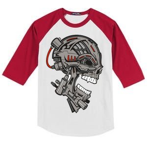 Terminator Skull Gun Head Kids Colorblock Raglan Jersey