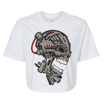 Terminator Skull Gun Head Bella+Canvas Jersey Crop Tee