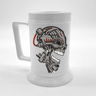 Terminator Skull Gun Head Beer Stein